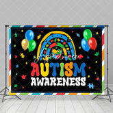 Aperturee - Aperturee Colorful Balloon Puzzle Autism Awareness Backdrop
